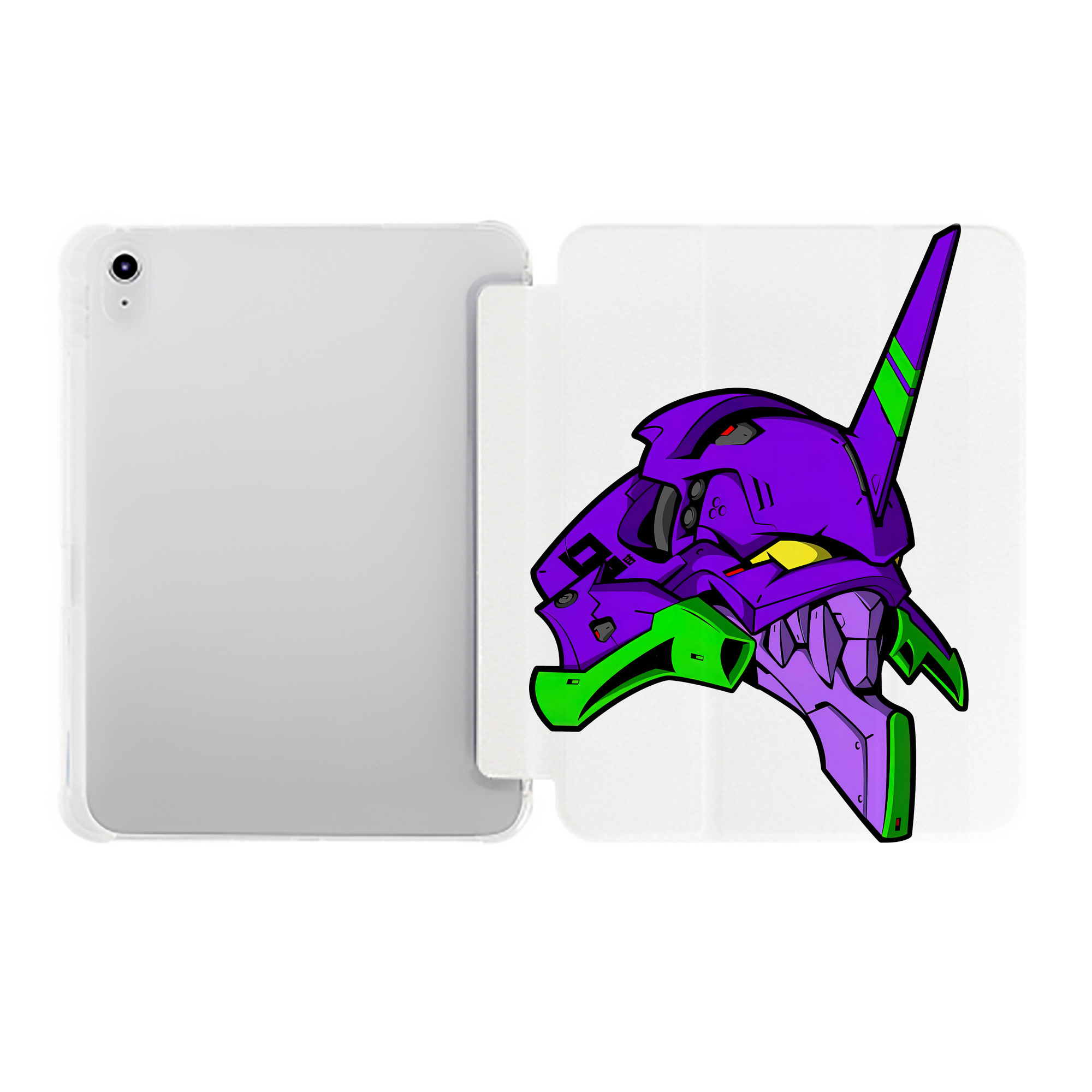 （画像用） EVA 新世紀エヴァンゲリオン IPad ケース ペン収納付き 三つ折りスタンド PUレザー×シリコン 対応機種9.5/10.5/10.9インチ